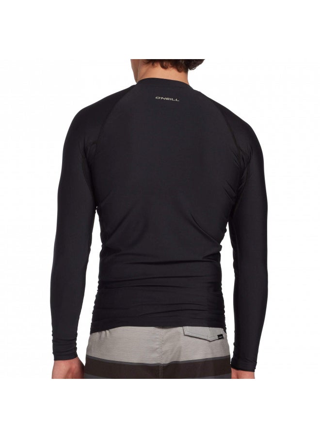 O'NEILL O'Neill Wetsuits Men's Basic Skins UPF 50+ Long Sleeve Rash Guard, Black, Large  - Image 3