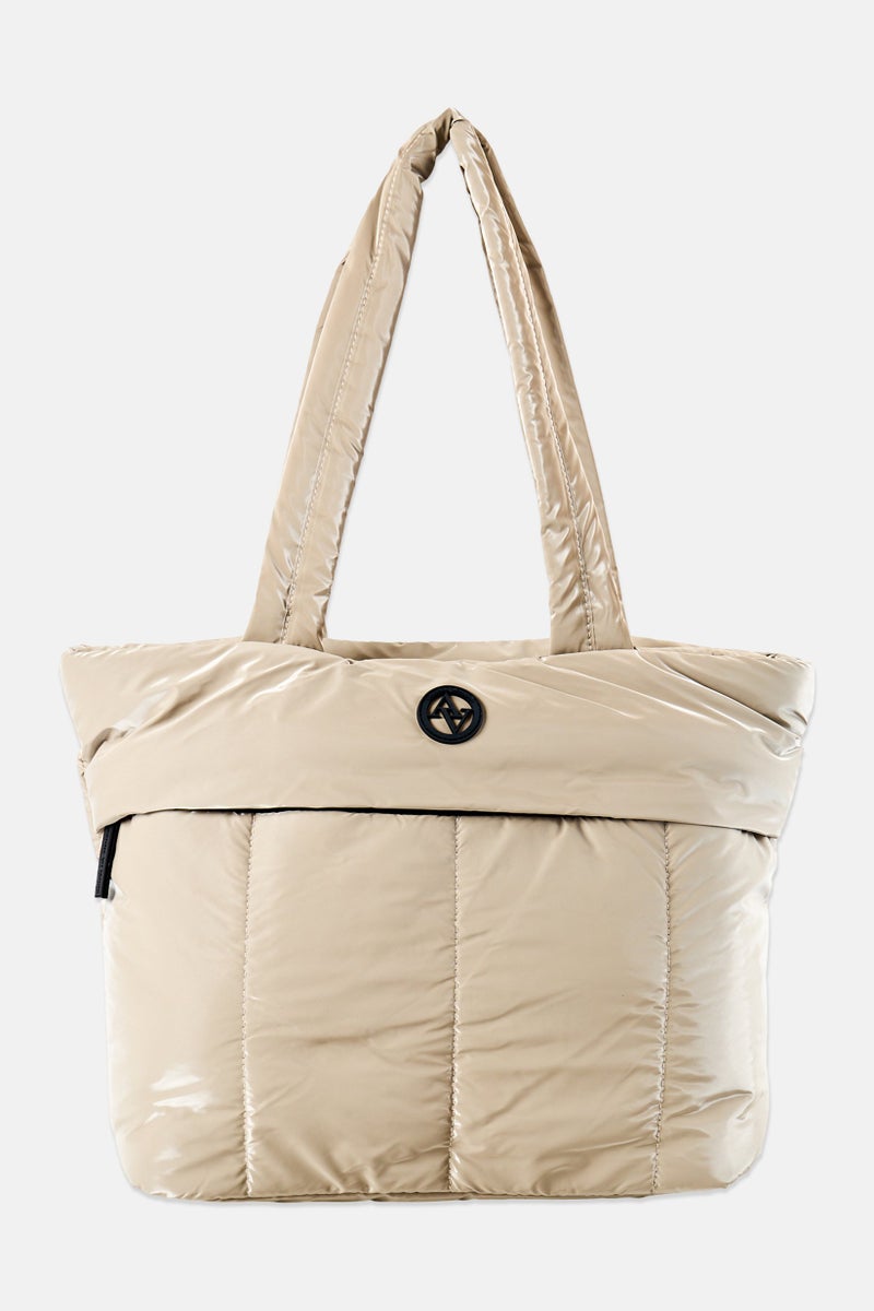 ADRIENNE VITTADINI حقيبة توت نسائية بشعار العلامة التجارية، توب - Image 1