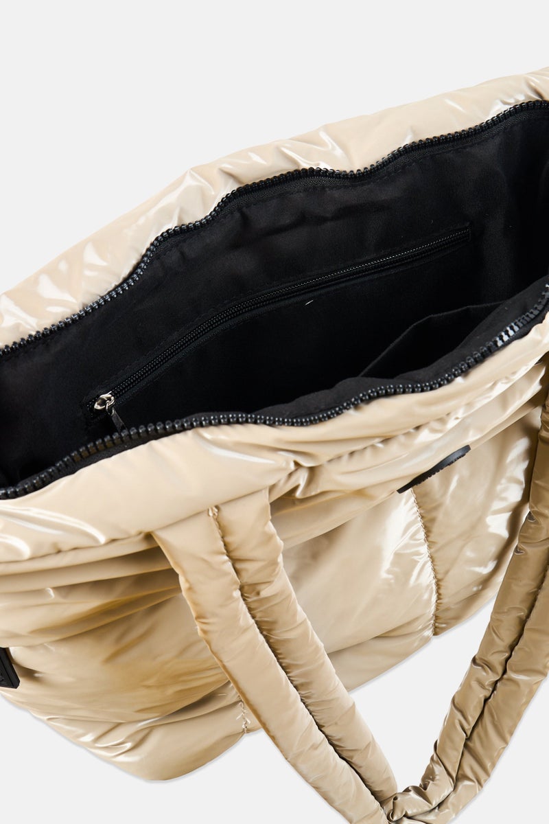 ADRIENNE VITTADINI حقيبة توت نسائية بشعار العلامة التجارية، توب - Image 3