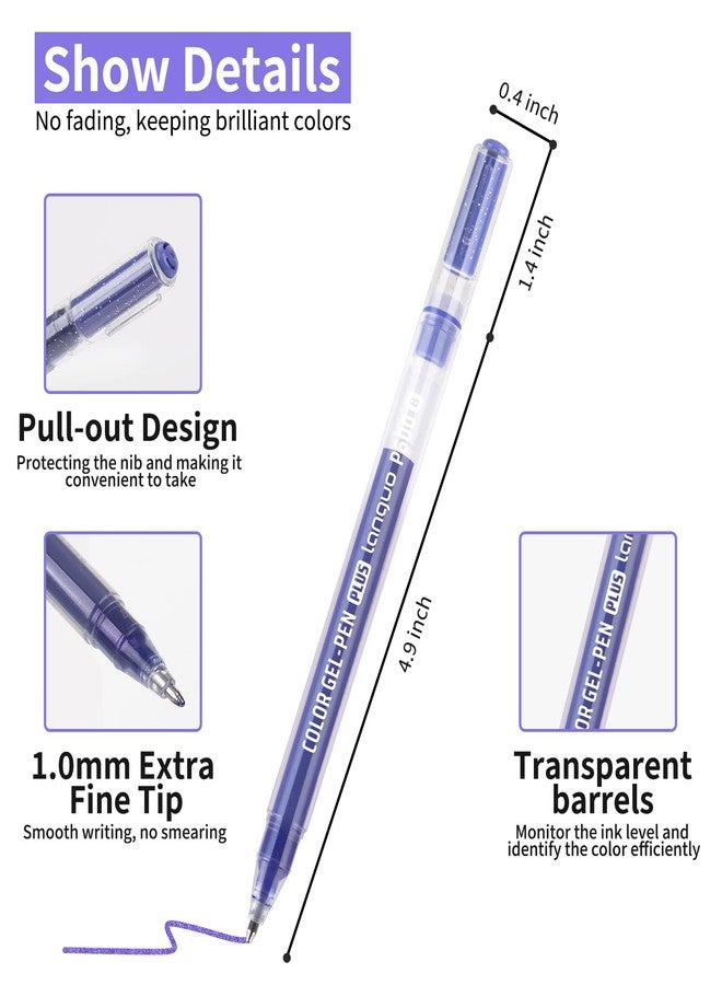 Joyask Glitter Gel Pens, 6 Pack Colored Pens for Black Paper & White Paper, 1.0mm Point Pen, Large Capacity Ink Pen for Coloring, Writing, Drawing, Journaling, Note Taking, School, Office, Home - Image 3