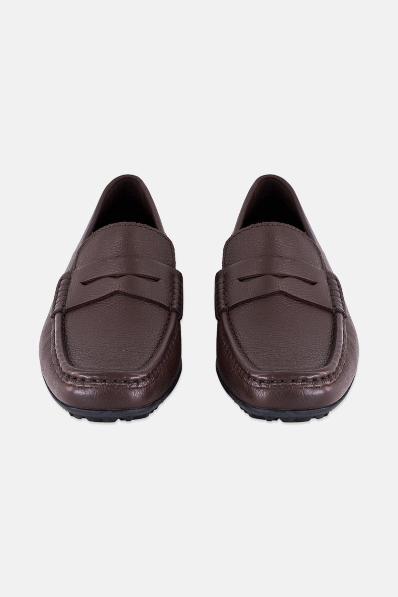 GEOX Men U Kosmopolis Grip Slip On Loafers, Dark Brown - Image 3