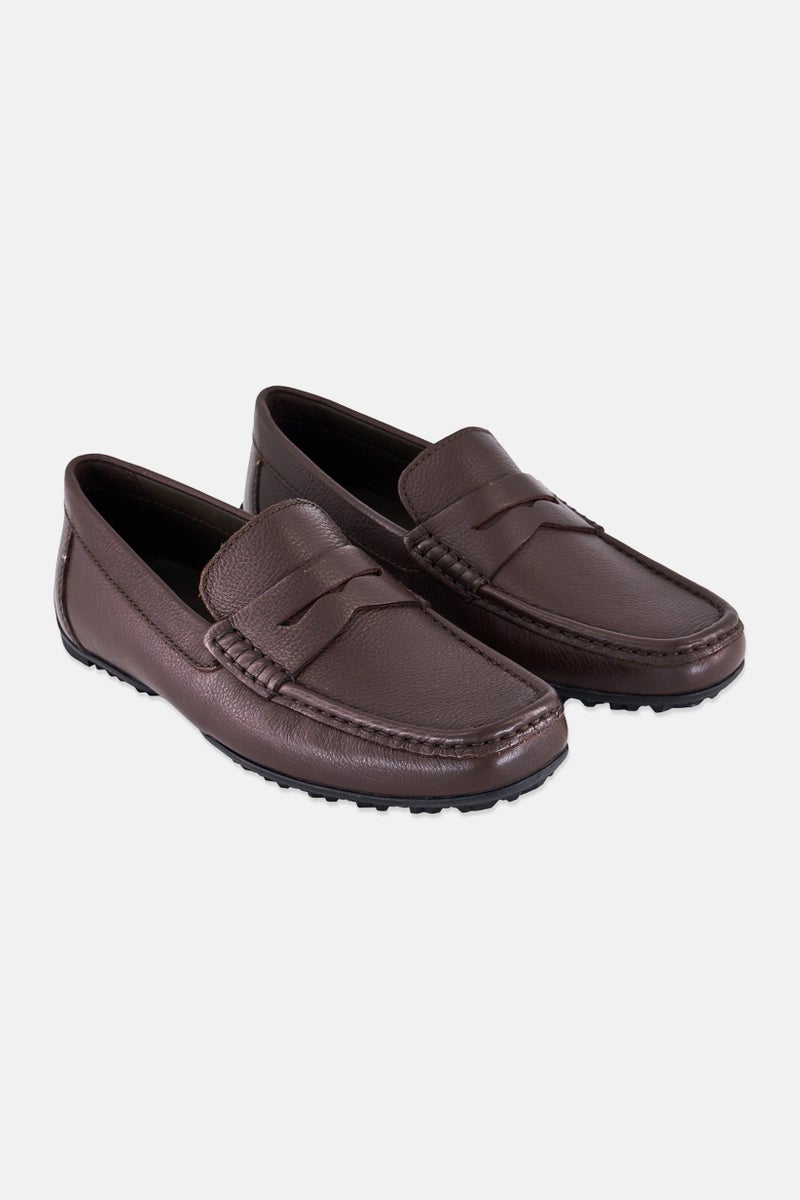 GEOX Men U Kosmopolis Grip Slip On Loafers, Dark Brown - Image 1