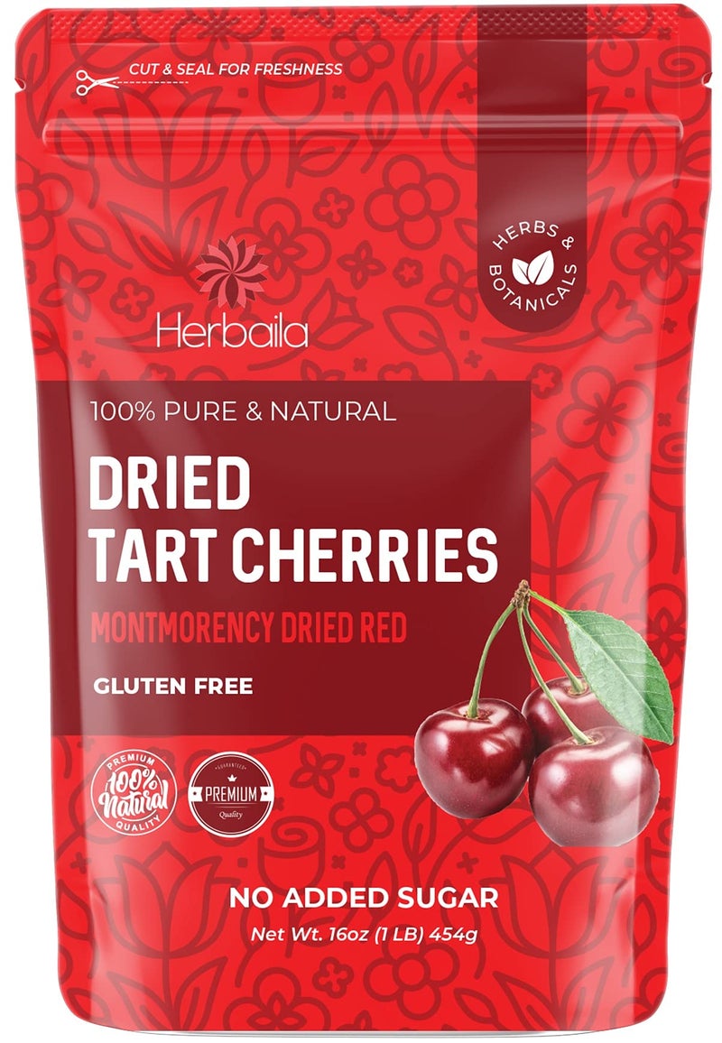Herbaila Dried Cherries Tart Cherry Montmorency Tart Cherries Dried Sour Cherries Fresh Montmorency Dried Tart Cherries Dried Cherries AllNatural Whole Sour Cherry 1lb - Image 3