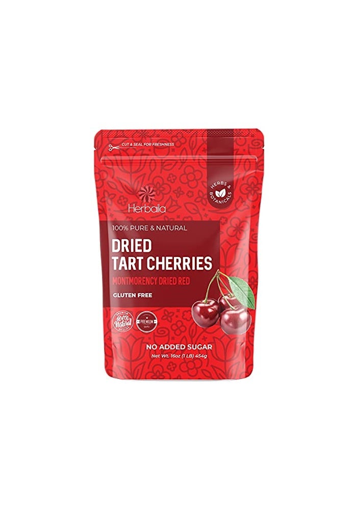 Herbaila Dried Cherries Tart Cherry Montmorency Tart Cherries Dried Sour Cherries Fresh Montmorency Dried Tart Cherries Dried Cherries AllNatural Whole Sour Cherry 1lb - Image 1