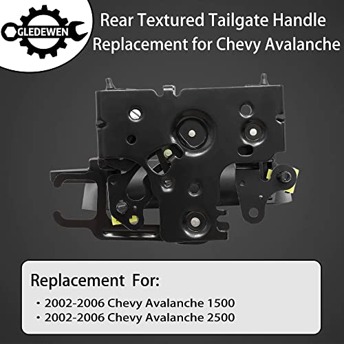 Gledewen مقبض باب صندوق السيارة جلدوين، متوافق مع شيفروليه أفالانش 1500 2500 بيك أب 2002-2006، خارجي خلفي مزخرف، | استبدال# 19209650 15086873 GM1915115 قفل باب الصندوق الخارجي، - Image 2