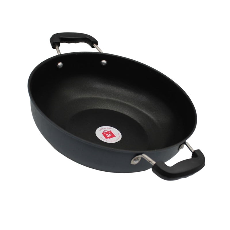 LAZYwindow Nonstick Cookware Combo Tadka Pan 11cm and Kadhai 26cm with Sleek Black Finish - Image 2
