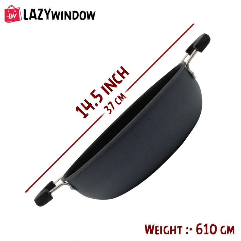LAZYwindow Nonstick Cookware Combo Tadka Pan 11cm and Kadhai 26cm with Sleek Black Finish - Image 5