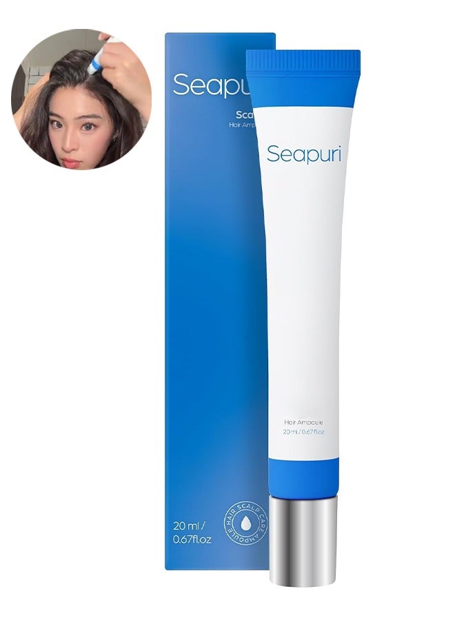 Seapuri Scalpy Hair Growth Serum for Hair Loss, Scalp Massager Treatment, Treat Hair Loss, Thinning and Restore the Hairline, Cooling Hair Ampoule and Thicker Hair Massager with Ball - 20g - Image 1