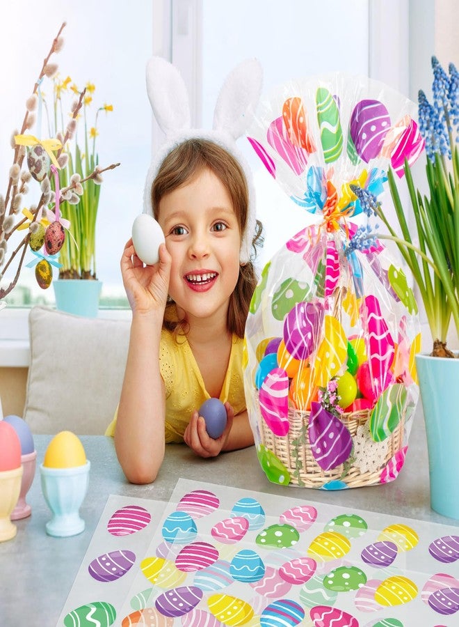 CUDICY Easter Bags 10pcs Large Cellophane Bags 24x30 Inch Cellophane Wrap for Gift Baskets Clear Plastic Gift Wrapping - Image 2
