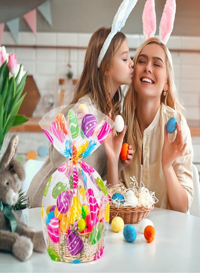 CUDICY Easter Bags 10pcs Large Cellophane Bags 24x30 Inch Cellophane Wrap for Gift Baskets Clear Plastic Gift Wrapping - Image 5