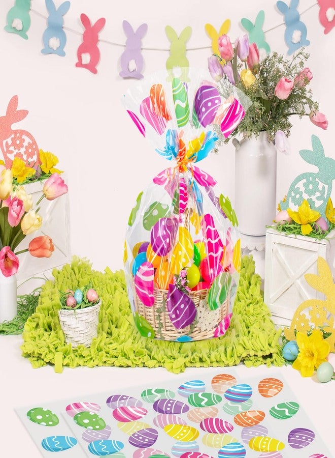 CUDICY Easter Bags 10pcs Large Cellophane Bags 24x30 Inch Cellophane Wrap for Gift Baskets Clear Plastic Gift Wrapping - Image 4