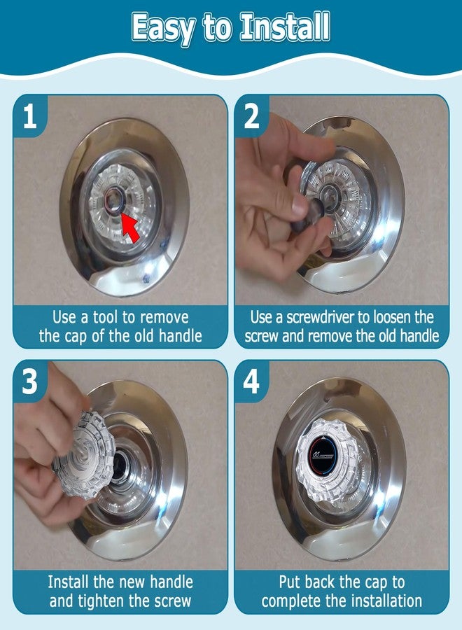 Dreyoo مقبض صنبور دش بديل من Dreyoo لـ 940-240، مقبض صنبور دش متوافق مع سلسلة Avante ذات الطراز القديم من Price Pfister، مقبض دش بديل لصنبور حوض الاستحمام بمقبض واحد، أكريليك شفاف - Image 5