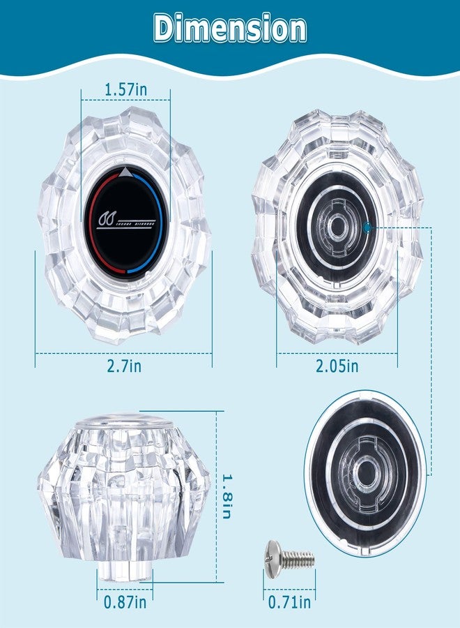 Dreyoo مقبض صنبور دش بديل من Dreyoo لـ 940-240، مقبض صنبور دش متوافق مع سلسلة Avante ذات الطراز القديم من Price Pfister، مقبض دش بديل لصنبور حوض الاستحمام بمقبض واحد، أكريليك شفاف - Image 2