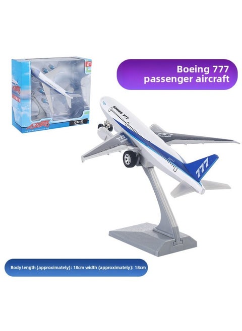 Caiper 7-inch Boeing 777 Alloy Aircraft Pull-back Sound And Light Toy Model With Bracket Color Boxed 51473 Boxed-Color:Blue