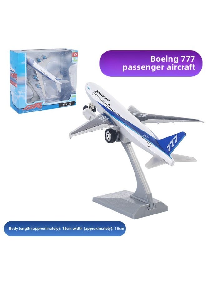 Caiper 7-inch Boeing 777 Alloy Aircraft Pull-back Sound And Light Toy Model With Bracket Color Boxed 51473 Boxed-Color:Blue  - Image 1