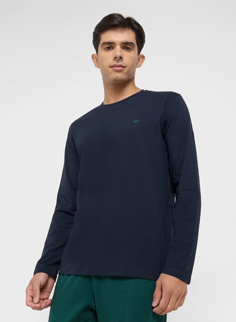 امبوريو ارماني طقم بيجامة وتيشيرت كاجوال بياقة دائرية - Image 3