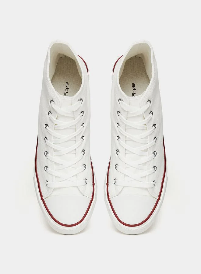Styli Active Canvas Lace Up Hi-Top Sneakers