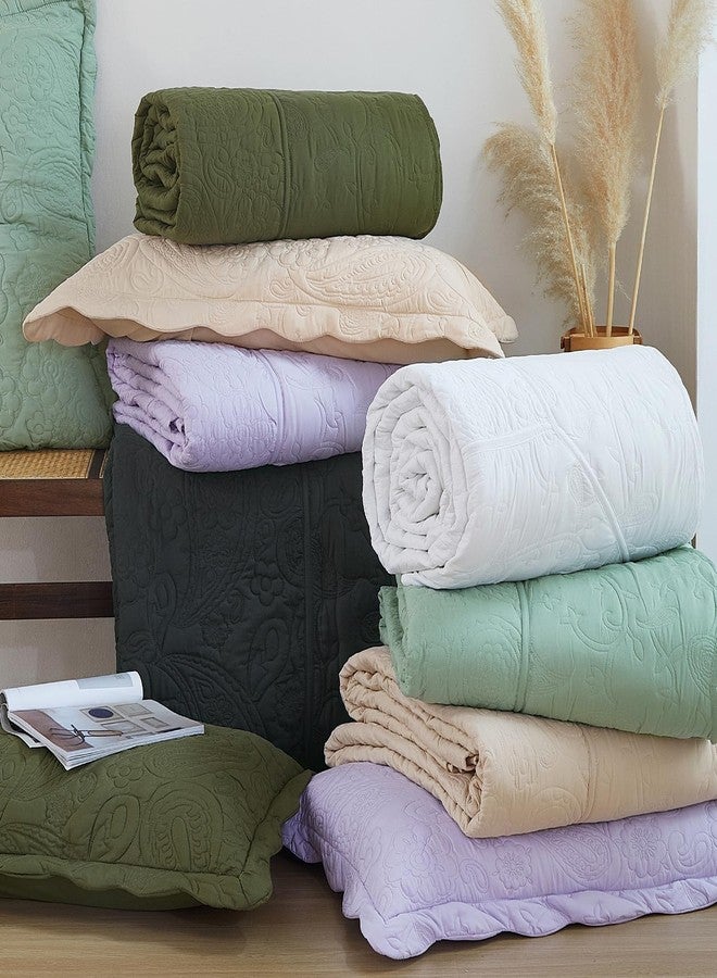 EVENHUG Oversized King Quilt Set California King Size Bedspread 120"x120" Lightweight Reversible Bedding Coverlets Set for All Seasons 3 Piece (Super King,Sage Green) - Image 5