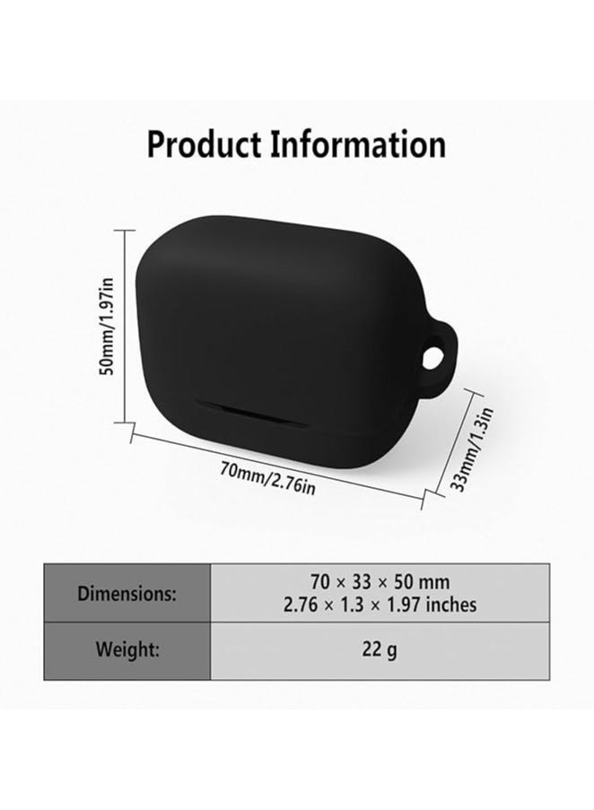 Silicone Case for Anker Soundcore K20i, Protective Cover with Carabiner (Black)  - Image 3