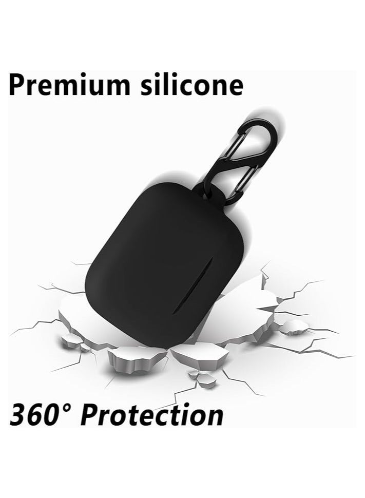 Silicone Case for Anker Soundcore K20i, Protective Cover with Carabiner (Black)  - Image 4