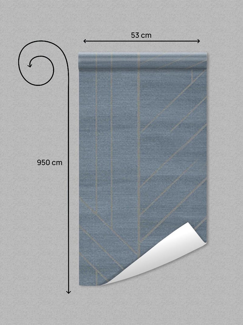 Asian Paints ezyCR8 Criss Cross Blue Non-Adhesive Wallpaper for Home & Office, Easy Application, Water Resistant, Dust Proof, PVC Coated Interior Décor (53cm x 950cm)| (54 sq. ft. per roll) - Image 2