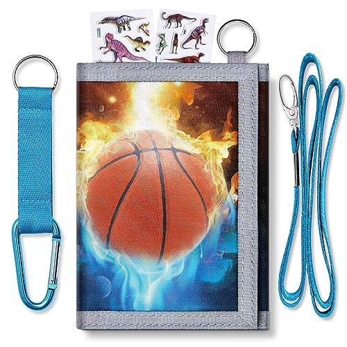 Yollber Kids Wallet for Boys Teens Trifold,Wallet for Kids,Cute Zipper Wallets with Coin Pocket and Card Holders,Childrens Birthday Gifts(Ball) - Image 1
