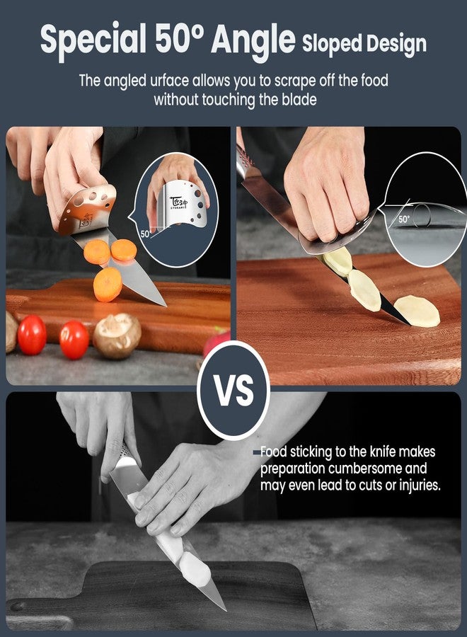 SYOKAMI Finger Guards for Cutting Food, Protects Women’s Fingers and Nails, Ideal Gift for Her, Mom or Wife, 2 Stainless Steel Finger Protectors with Herb Stripper, Adjustable Size - Image 5