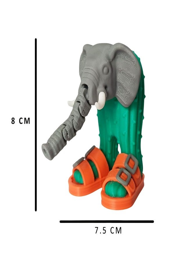 Ekopedia Tung Tung Tung Sahur Action Figure, 3D Chimpanzini Bananini,Shark & Lirili Larila Cactus Elephant Italian Brainrot Collectible | 3D Printed 100% Plastic Free Articulated Model with Bat - Image 2