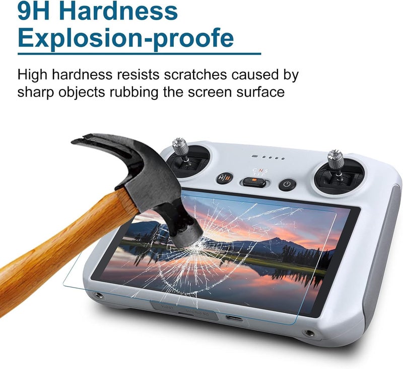 Vertus ® DJI RC، واقي شاشة زجاجي مقسى بدقة HD لـ DJI Mini 3 Pro Drone / DJI MINI 4 Pro / Mini 3 / Dji Air 3 / Mavic 3 Pro، كلاسيكي / DJI Mavic Air 2S RC Touch Remote Controller (5.5 بوصة، عبوة من 2) - Image 4