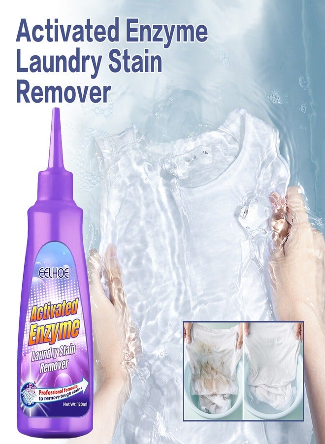 EELHOE Active Enzyme Clothing Stain Removal Agent, NML Clothing Stain Remover, Stain Remover for Clothes (2 Bottles) - Image 1
