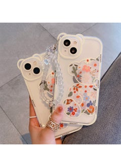 Ocean Compatible With iPhone 14 Pro Max Case, Lovely Flowers Bear Camera Protector Clear Case Cover With Lovely Strap Bracelet Chain Girls Women Case For iPhone 14 Pro Max  - Image 2