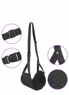KASTWAVE Airplane Foot Hammock, Perfect Airplane or Office Foot Rest to Relax Your Feet, Portable Travel Footrest Flight Carry Airplane Travel Accessories Desk Foot Hammock, Comfy Foot Hanger Airplane, Black  - Image 5