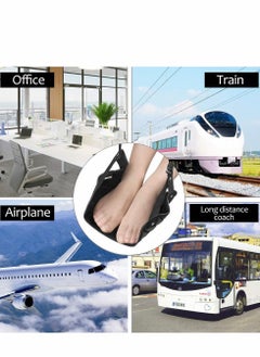 KASTWAVE Airplane Foot Hammock, Perfect Airplane or Office Foot Rest to Relax Your Feet, Portable Travel Footrest Flight Carry Airplane Travel Accessories Desk Foot Hammock, Comfy Foot Hanger Airplane, Black  - Image 2