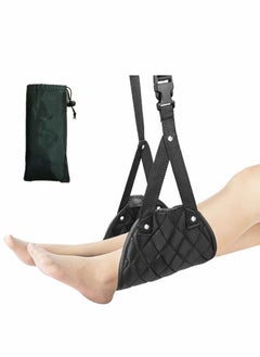 Airplane Foot Hammock, Perfect Airplane or Office Foot Rest to Relax Your Feet, Portable Travel Footrest Flight Carry Airplane Travel Accessories Desk Foot Hammock, Comfy Foot Hanger Airplane, Black
