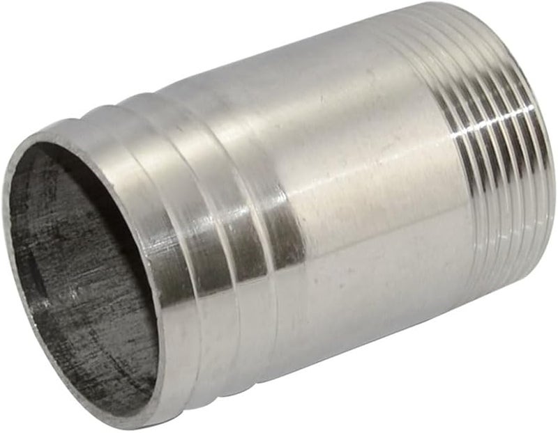 1 25 Inch Stainless Steel 304 Male Thread Barbed Hose Pipe Connector Fitting Coupling - Image 1