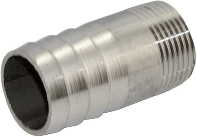 1 25 Inch Stainless Steel 304 Male Thread Barbed Hose Pipe Connector Fitting Coupling - Image 3