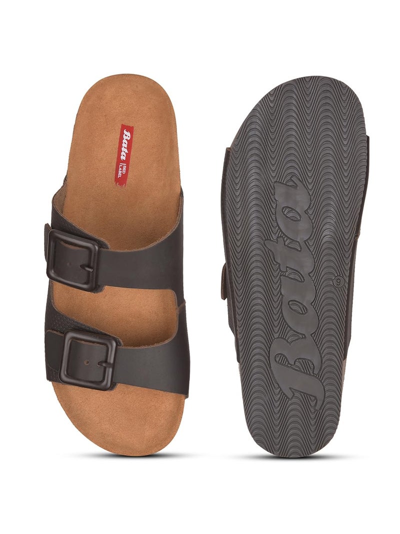 Bata Men's Slip-on Sandal - BROWN (9 UK) (8744246) - Image 4