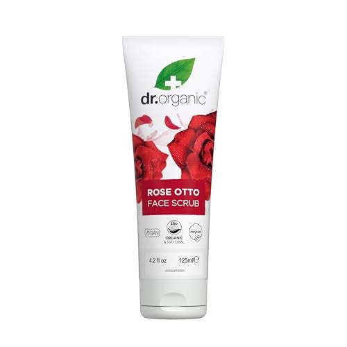 dr.organic Dr. Organic Rose Otto Face Scrub | Deep Exfoliation, Aids in Healthy Aging, Promotes Radiant Glowy Skin, Vegan, Certified Organic, Natural, 125 mL / 4.2 fl oz - Image 1