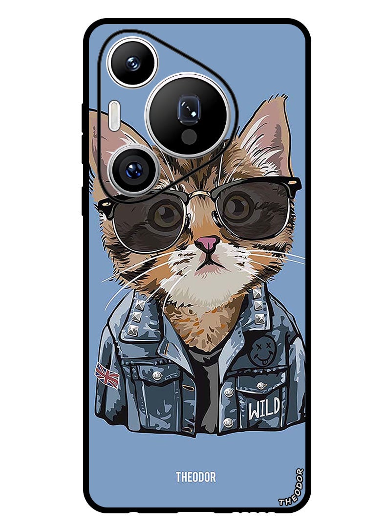 Theodor Protective Case Anti Scratch Shock Proof Bumper Cover For Huawei Pura 70 Swag Cat - Image 1