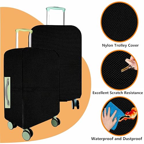 Fancy Walas 24 Inch Nylon Trolley Bag Cover, Suitcase Cover Nylon Suitcase Cover with Zipper Dustproof Waterproof & Anti-Scratch Trolley Cover for Travel Accessories (Black, 24 Inch, Pack of 1) - Image 5