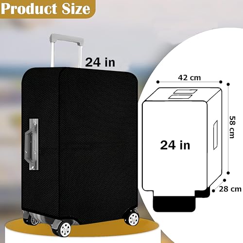Fancy Walas 24 Inch Nylon Trolley Bag Cover, Suitcase Cover Nylon Suitcase Cover with Zipper Dustproof Waterproof & Anti-Scratch Trolley Cover for Travel Accessories (Black, 24 Inch, Pack of 1) - Image 2