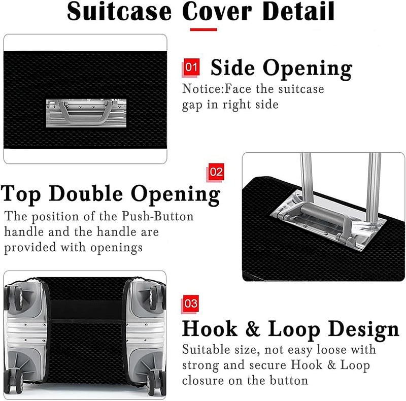 Fancy Walas 24 Inch Nylon Trolley Bag Cover, Suitcase Cover Nylon Suitcase Cover with Zipper Dustproof Waterproof & Anti-Scratch Trolley Cover for Travel Accessories (Black, 24 Inch, Pack of 1) - Image 4
