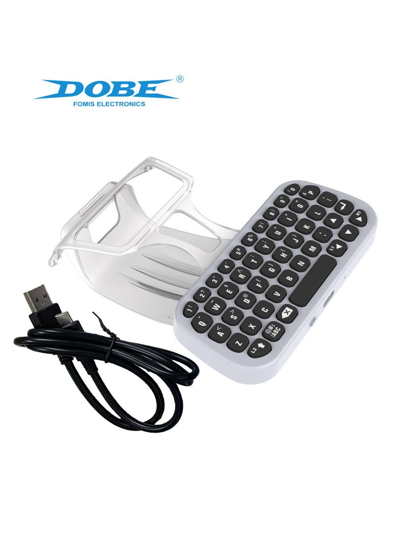 Children's Day Gift Controller Keyboard for PS5, Wireless Chatpad, Bluetooth 5.0 Connect, Mini Keyboard/Gaming Keyboard for PS5 Accessories, No Input Delay, Play 30 Hours, White - Image 1