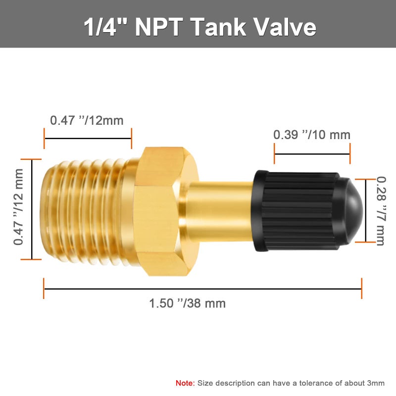 GODESON 1/4" NPT Tank Valve, Anti-Corrosion Brass Schrader Valve with 1/4" Male NPT,Using with Air Compressor Tanks(Pack of 4) - Image 3