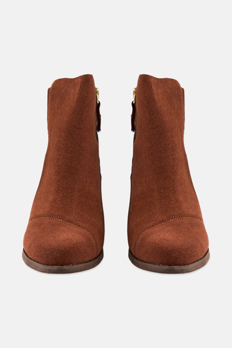 TOMS Women Sadie Suede Zipper Up Ankle Boots, Brown - Image 3