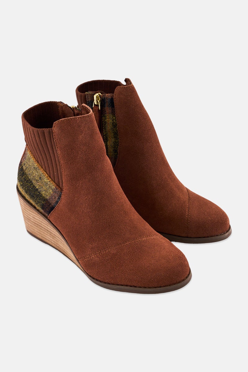 TOMS Women Sadie Suede Zipper Up Ankle Boots, Brown - Image 1