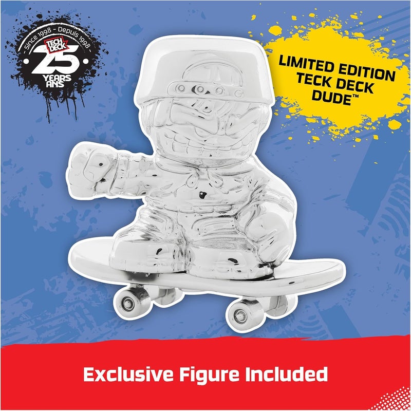 Tech Deck - FINGER SKATE - 25th Birthday Gift Set - 8 Finger Skates - 8 Authentic Finger Skates to Collect and 1 Dud Figure - 25 Years - Mini Skate - Children's Toy 6 Years and Above - Image 3