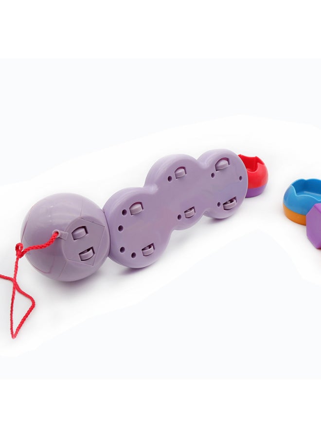 Shape Matching Inlaid Box Patchwork Caterpillar Trailer Cartoon Animal Drawstring Baby Toddler 1-3 Years Old Educational Toy-Color:GT Cartoon Caterpillar-Specifications:See Details - Image 4