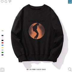 Generic Michael Jackson Round Neck Printing Sweatshirt White Universe Love And Peace Streetwear Hoodies Sweatshirts Clothes Red  - Image 2