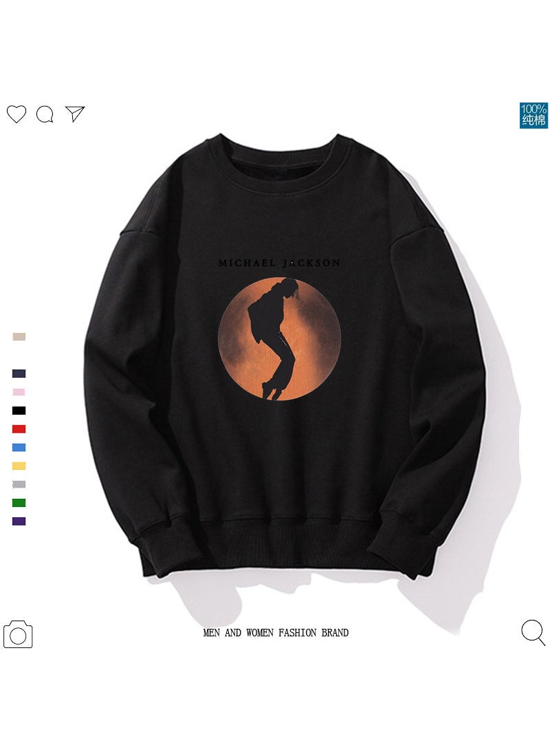 Generic - Michael Jackson Round Neck Printing Sweatshirt White Universe Love And Peace Streetwear Hoodies Sweatshirts Clothes Red - Image 1